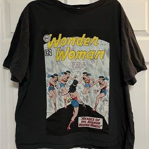 H&M Wonder Woman T-Shirt Shirt Graphic XL Black Comic